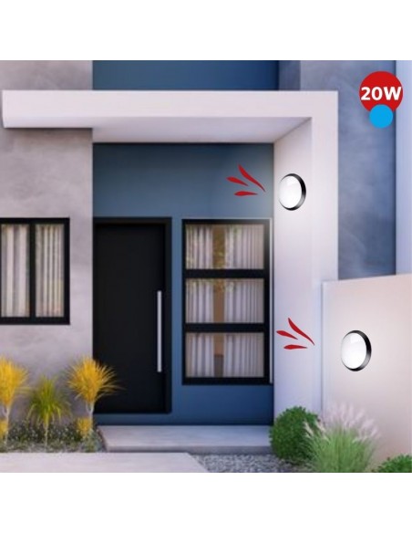 TORTUGA REDONDA LED INTEGRADO 20W NEGRO LUZ FRIA 6700K