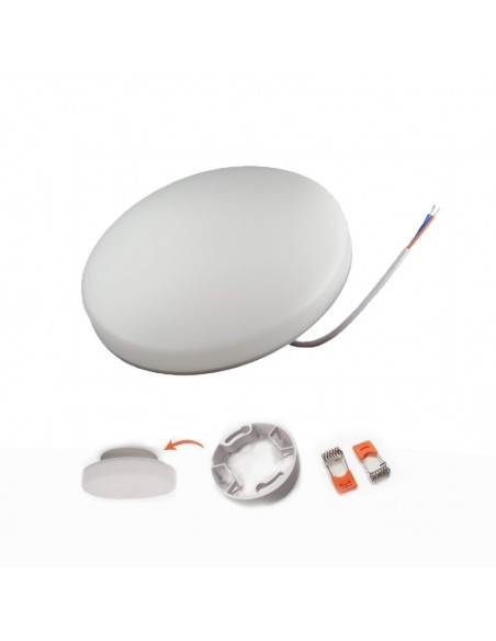 PLAFON APLICAR O SEMI EMBUTIR REDONDO 22W 15CM LUZ CALIDA