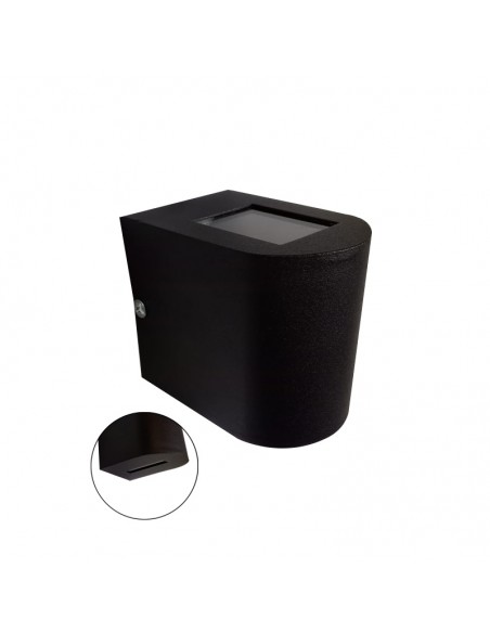 APLIQUE BIDIRECCIONAL CURVO 702 1 LUZ G9 NEGRO TEXT