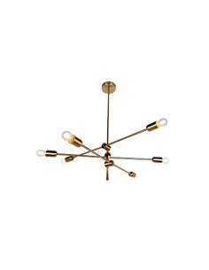 COLGANTE CORONA 6 LUCES COBRE CANDIL