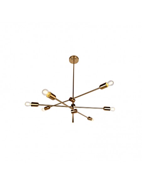 COLGANTE CORONA 6 LUCES COBRE CANDIL