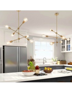 COLGANTE CORONA 6 LUCES COBRE CANDIL 2