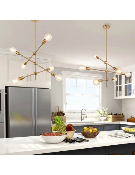 COLGANTE CORONA 6 LUCES COBRE CANDIL