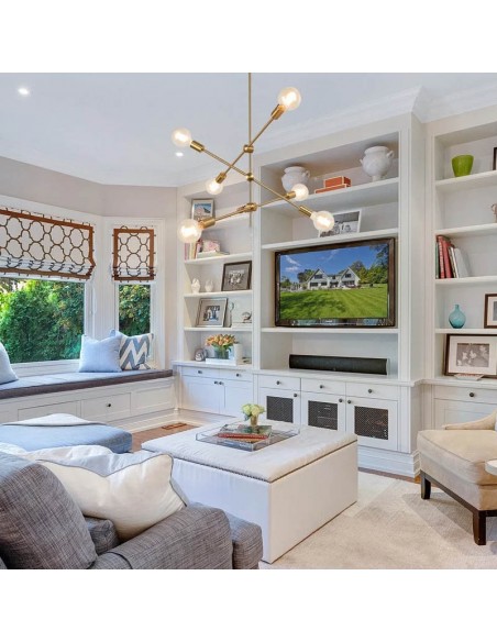 COLGANTE CORONA 6 LUCES COBRE CANDIL