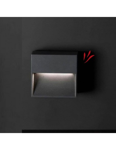 APLIQUE EXTERIOR LED WALK Q 6W GRIS 3000K IP54 LUZ CALIDA
