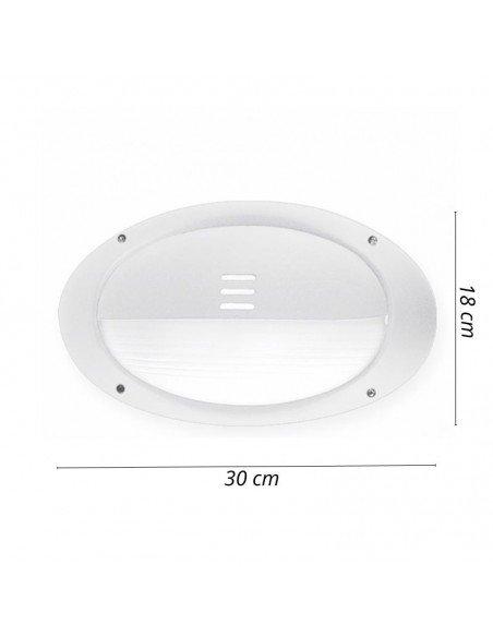 TORTUGA OVAL POLIPROPILENO C/ VISERA ARO ALTO BLANCO E27