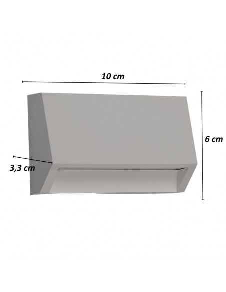 APLIQUE EXTERIOR LED GROVE 1,5W NG /BL/GRIS LUZ CALIDA