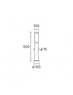 FAROLA ALUMINIO 2550 E27 GRAFITO 50CM 2
