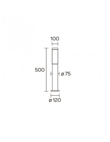 FAROLA ALUMINIO 2550 E27 GRAFITO 50CM
