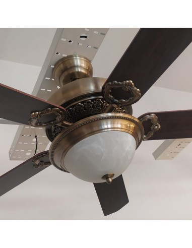 VENTILADOR TECHO  5 PAL BRONCE ENCHAPADO MADERA