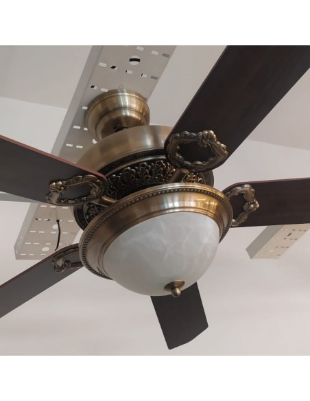 VENTILADOR TECHO  5 PAL BRONCE ENCHAPADO MADERA