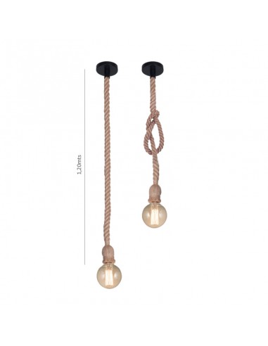 COLGANTE SOGA 1 LUZ 1,2 MTS E27