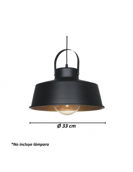 COLGANTE RODEO CHAPA 1 LUZ E27 NEGRO