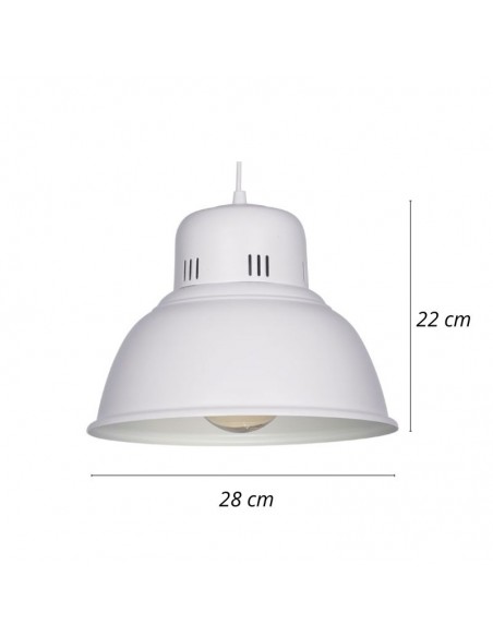 COLGANTE CAMPANA INDUSTRIAL ALUMINIO BLANCO 28CM E27