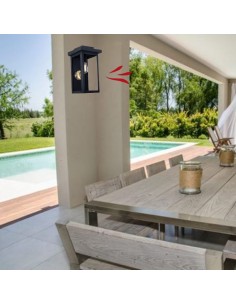 FAROL RECTO PARED HIERRO E27 NEGRO 40X21CM 2