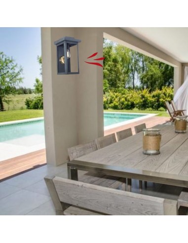 FAROL RECTO PARED HIERRO E27 GRAFITO 40X21CM