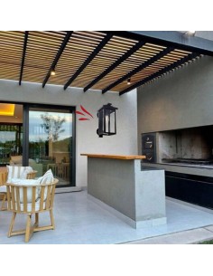 FAROL RECTO C/ MENSULA HIERRO  E27 NEGRO 50X30CM 2