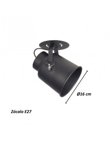 APLIQUE CABEZAL TRELEW E27 NEGRO