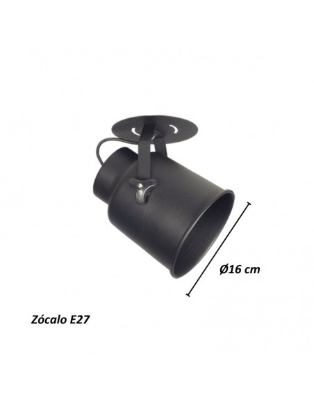 APLIQUE CABEZAL TRELEW E27 NEGRO