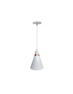 COLGANTE CONO VOLCAN 38CM E27 BLANCO COBRE