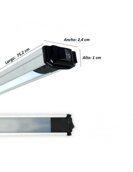 REGLETA BAJO ALACENA LED C/ INTERR ALUM 8W LUZ FRIA 75CM