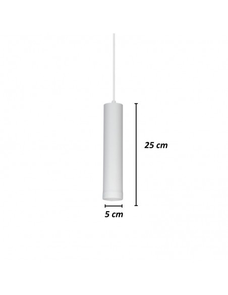COLGANTE TUBO CANALS 1 LUZ GU10 BLANCO TEXTURADO 25CM