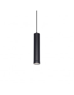 COLGANTE TUBO CANALS 1 LUZ GU10 NEGRO TEXTURADO 25CM