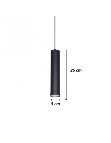 COLGANTE TUBO CANALS 1 LUZ GU10 NEGRO TEXTURADO...