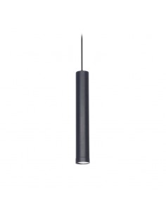 COLGANTE TUBO CANALS 1 LUZ GU10 NEGRO TEXTURADO 35CM