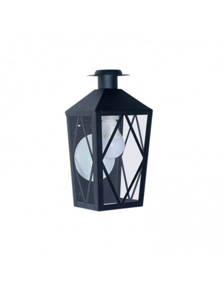FAROL MONSERRAT CHAPA PARED NEGRO 14X30X12CM