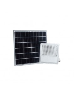 PROYECTOR SOLAR LED 200W IP65 C/PANEL LUZ FRIA 6000K 80LM/W