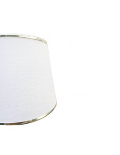 PANTALLA VELADOR CONICA 15X20X15 LISO BLANCO BORDE CROMO 2