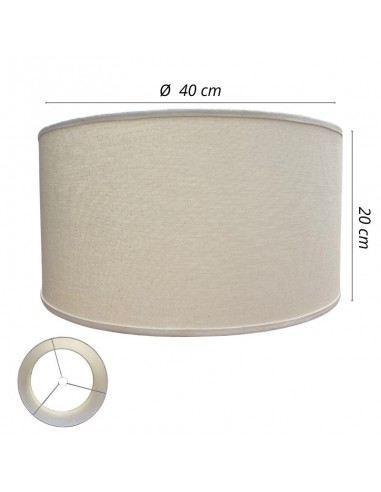 PANTALLA VELADOR CILINDRO 40X20 LISO NATURAL
