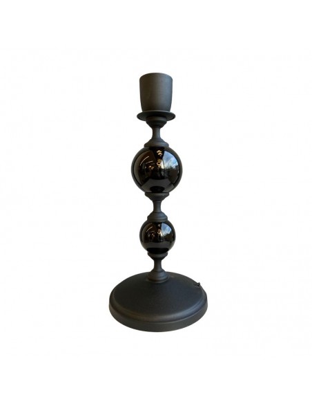 VELADOR NEGRO 2 ESFERAS NEGRO SIN PANTALLA