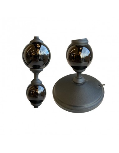 VELADOR NEGRO 2 ESFERAS NEGRO SIN PANTALLA