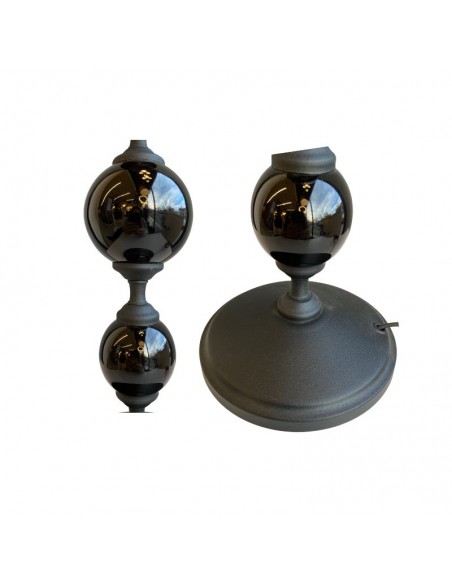 VELADOR NEGRO 2 ESFERAS NEGRO SIN PANTALLA