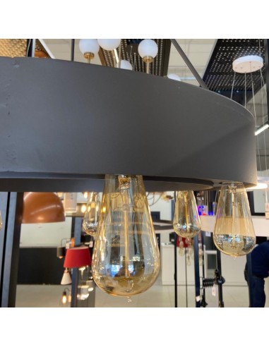 COLGANTE RUEDA VINTAGE 60CM 7 LUCES E27 MARRON