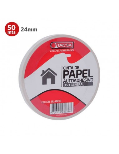 CINTA PAPEL TACSA BLANCO 24MM X 50M