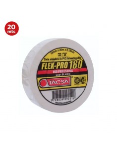 CINTA AISLADORA FLEX PRO 180 TACSA - 20MTS BLANCO