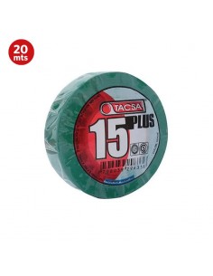 CINTA AISLADORA PVC TACSA VERDE 20 MTS