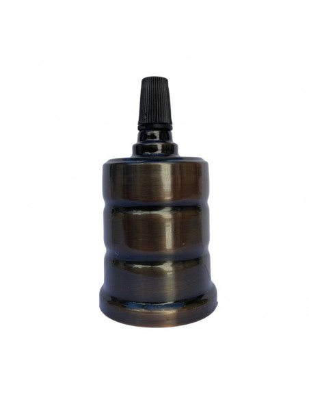 PORTALAMPARA METALICO VINTAGE DOBLE ACANALADO COBRE VIEJO