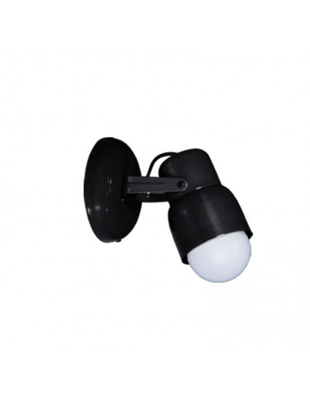 APLIQUE PARED MOVIL PANTALLA METALICA REDONDA E27 NEGRO