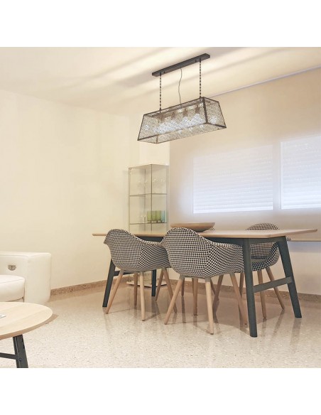 COLGANTE PILAR C/ MALLA 100X30 4 LUCES E27