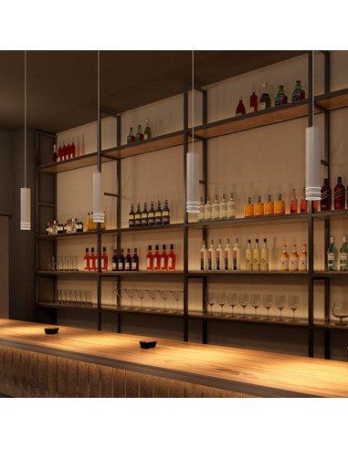 COLGANTE DECO DICRO GU10 32CM - 2 AROS - BLANCO