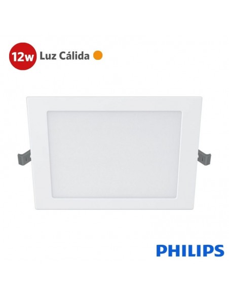PANEL EMBUTIR LED PHILIPS CUADRADO 12W LUZ CALIDA 15CM