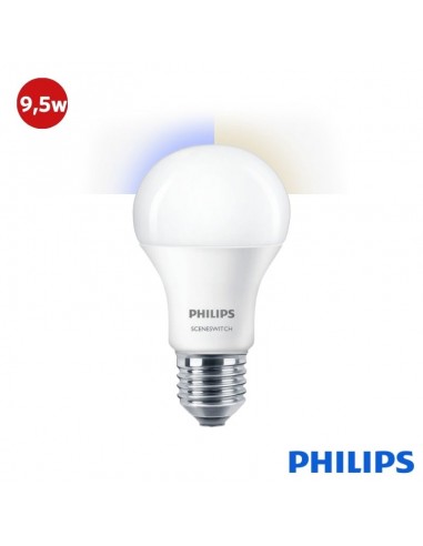 LAMPARA LED PHILIPS SCENE SWITCH COLOR A60 9,5W