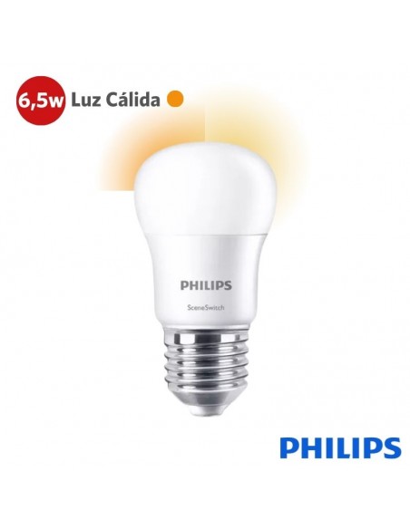 LAMPARA LED PHILIPS SCENE SWITCH 2STEP P45 6,5W 3000K