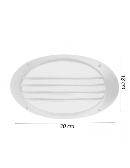 TORTUGA OVAL POLIPROPILENO C/ REJA ARO ALTO BLANCO E27