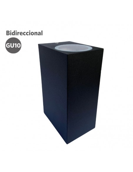 APLIQUE BIDIRECCIONAL RECTO 2 LUCES GU10 NEGRO