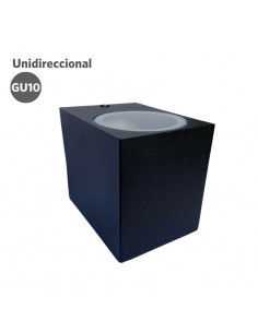 APLIQUE UNIDIRECCIONAL RECTO 1 LUZ GU10 NEGRO ALIC